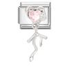 Love Heart Lock Bright Zircon Long Pendant Italian Charm Links Fit 9mm Stainless Steel Bracelet DIY Making Gifts