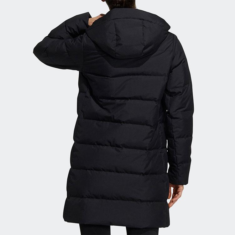 Adidas Outdoor Mid-Length Warm Duck Down Hooded Jacket Women Jacket Black H23071