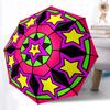 1PC Star Mandala Automatic Open/close Umbrella with 8-Rib Structure for Women/Men, All-Season Use - Travel Essential, Stylish Accessory, Highquality F