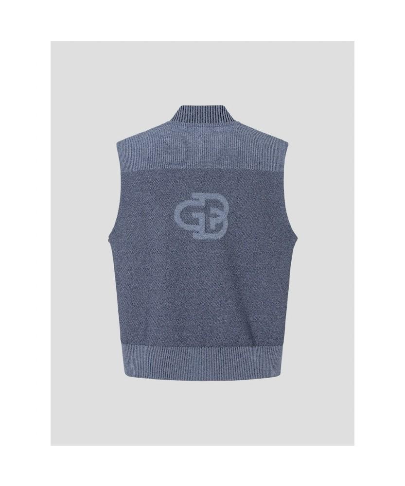 BEANPOLE GOLF Women'S Collared Full-Open Knit Vest Navy