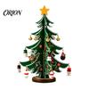 Winter Holiday Table Ornaments Wooden Christmas Tree Ornaments, 3D Rustic Tabletop Decor Mini for Home Desk, Reusable Nordic Style Centerpiece