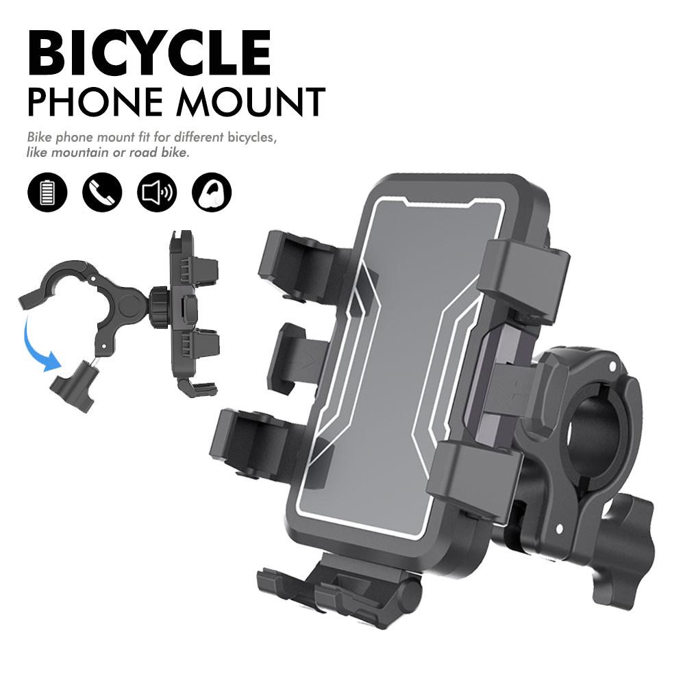 Universal Motorcycle Bike Phone Mount - 360° Rotation Anti-Shock Holder for Cycling, E-Bike & Scooter, One-Second Lock System