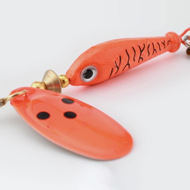 Spinner Fishing Lures with Triple Hooks Sequins Artificial Baits Hard Metal Spinner Baits for Freshwater Saltwater