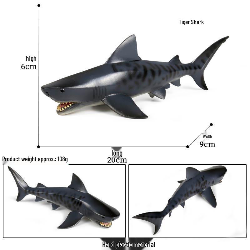 Marine Animal Simulation Model Figures: Shark, Dolphin, Hammerhead, Crab, Squid, Starfish for Kids' Education