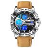 Herren Multifunktionale Quarz Uhr mit Echtlederarmband - Wasserdicht, Trendiges Design für Jugendliche und Studenten