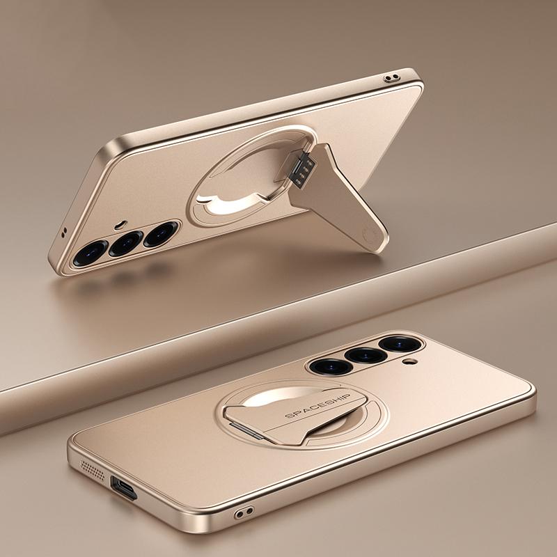 KEYSION Magnetic Phone Case for Samsung S26 Ultra 5G Metal Paint TPU+PC Upright Kickstand Shockproof Cover for Galaxy S26+ Plus