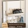 Drill-Free Over-the-Door/Wall Hook Rack with Double Storage - 40cm Arm