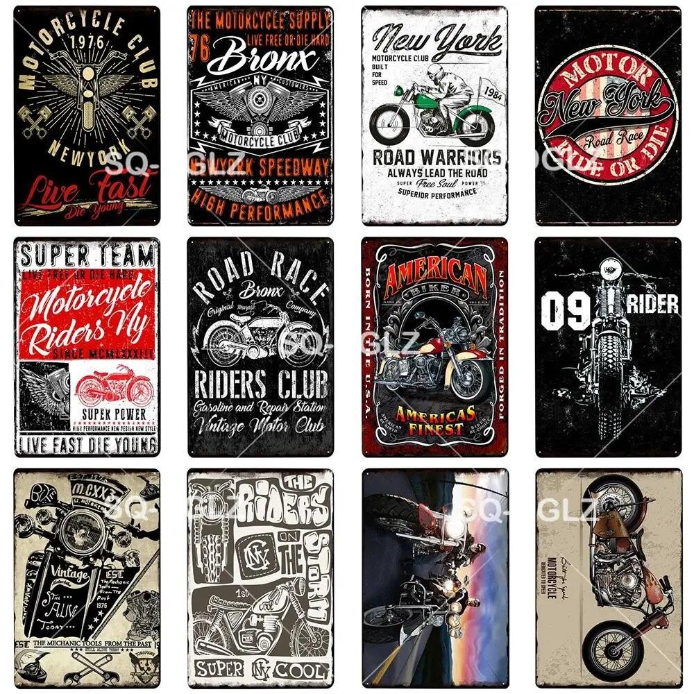 Motor Club Metal Sign Vintage Garage Tin Sign Bar Decor Plaque Pub Bar Decor Metalen Borden Poster Plate Art Poster
