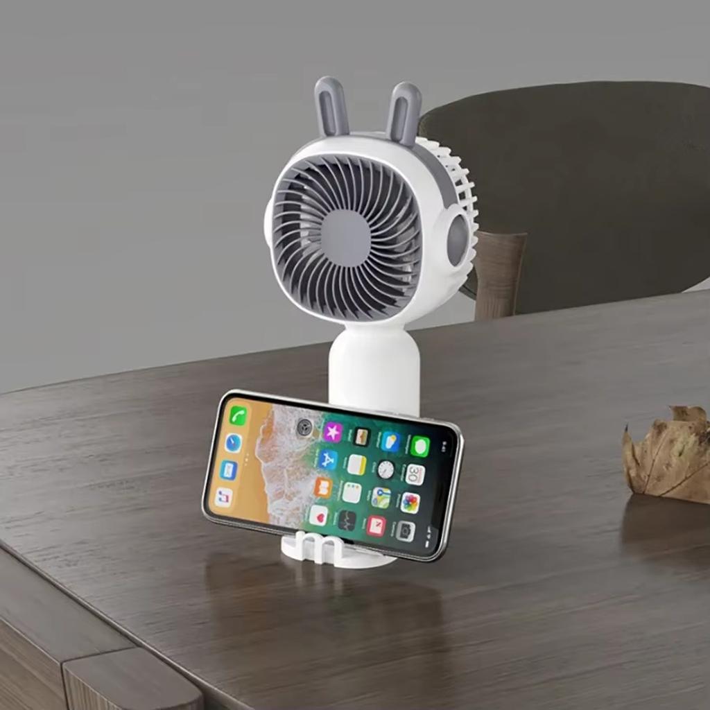Cute Cartoon USB Fan Portable Handheld Fan with Phone Stand