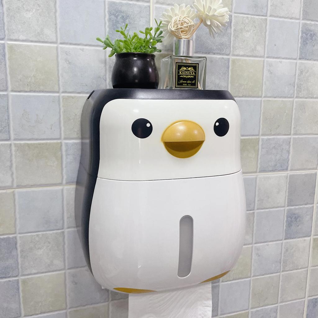 Kreativer Pinguin Toilettenpapierhalter Aufbewahrungsregal Ohne Bohren Wasserdicht Rollenpapier Papierbox Badezimmerzubehör