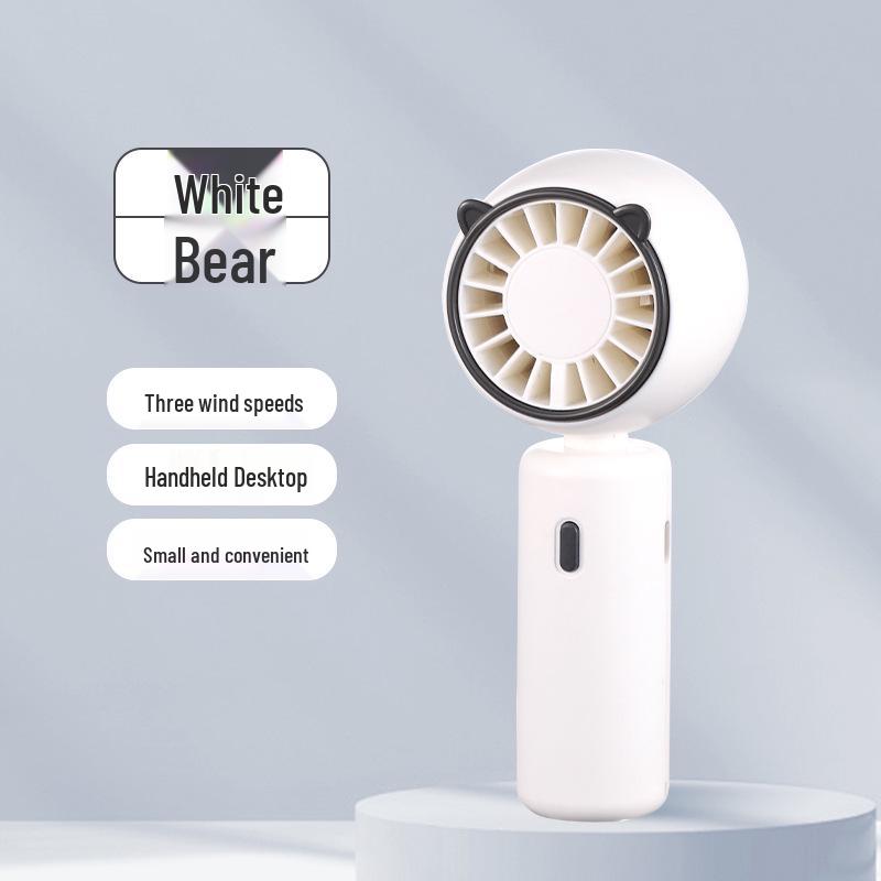 Cat Ear Handheld Spray Humidifier Fan with USB Charging, Three-Speed Settings, and Low Noise