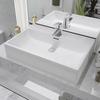 White Ceramic Washbasin with Faucet Hole 60.5 X 42.5 X 14.5 Cm