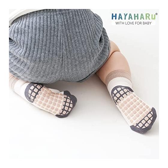 [HAYAHARU] Baby Socks, Anti-Slip, Children's Socks, Animal Pattern, Cute, Comfortable Room Socks, Kids Socks, Soft, Set of 5 Pairs, Ages 0-5