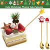 6Pcs Christmas Coffee Spoons with Red Box Creative Christmas Tree Santa Star Stainless Steel Spoons for Dinner Tableware Prensen