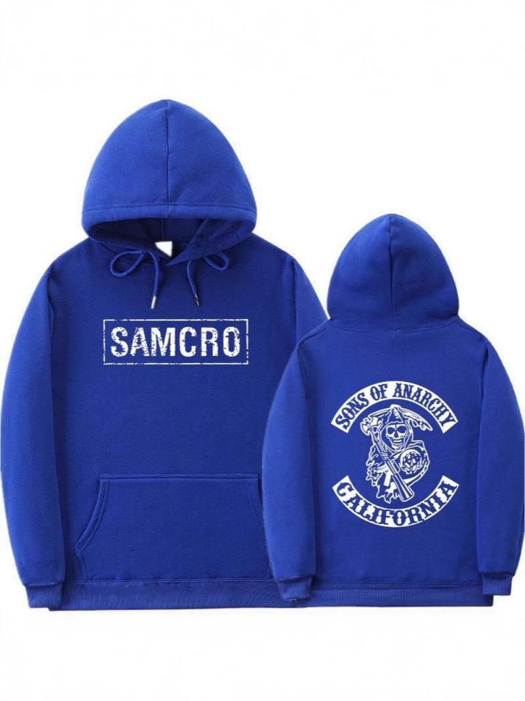 2025 Spring SAMCRO Couple Printed Fleece-Lined Hoodie Sweatshirt