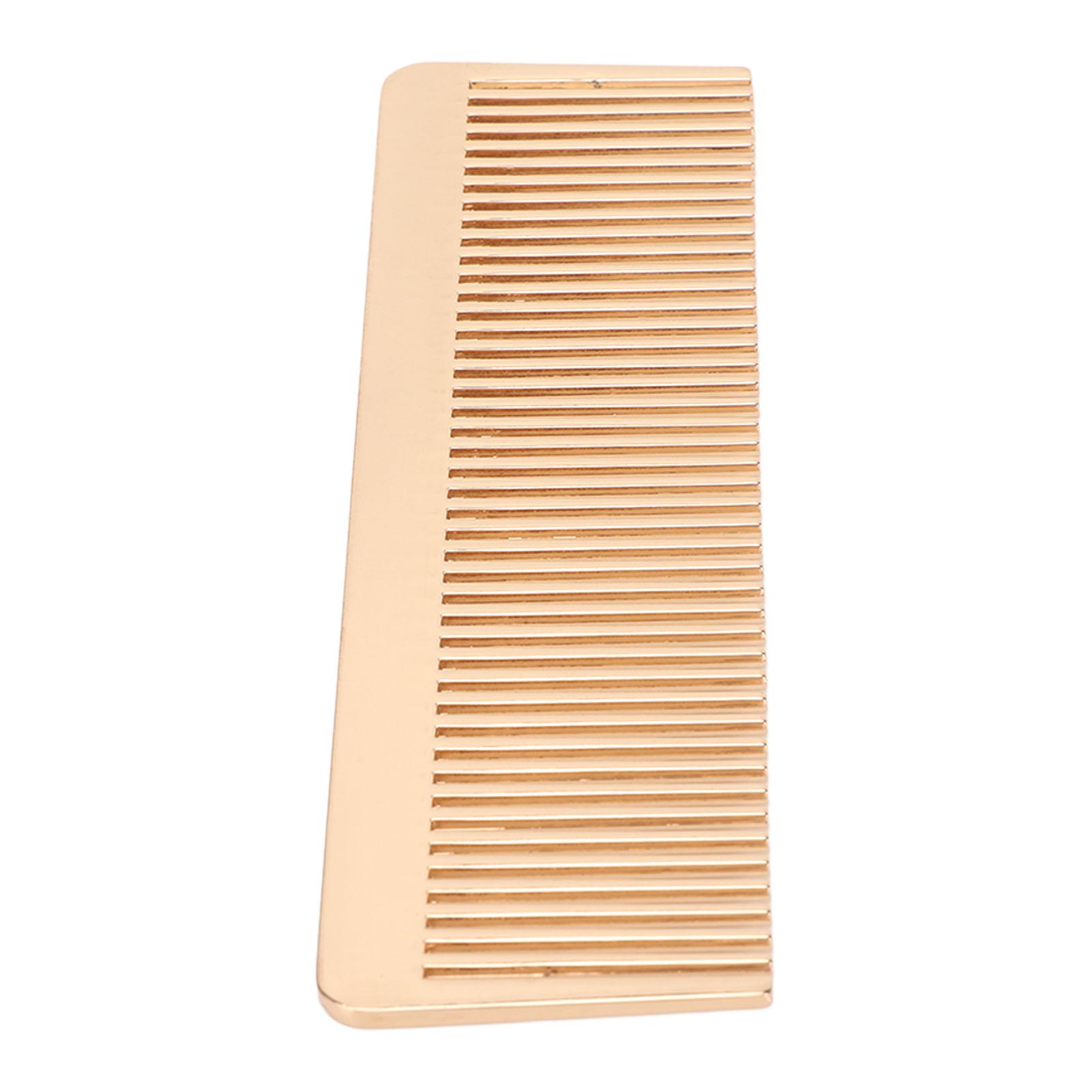 

Расческа для волос Мини Широкие Зубцы Стайлинг Цинковый Сплав Портативный Гребень Для Бороды Для Домашнего Салона Золотой