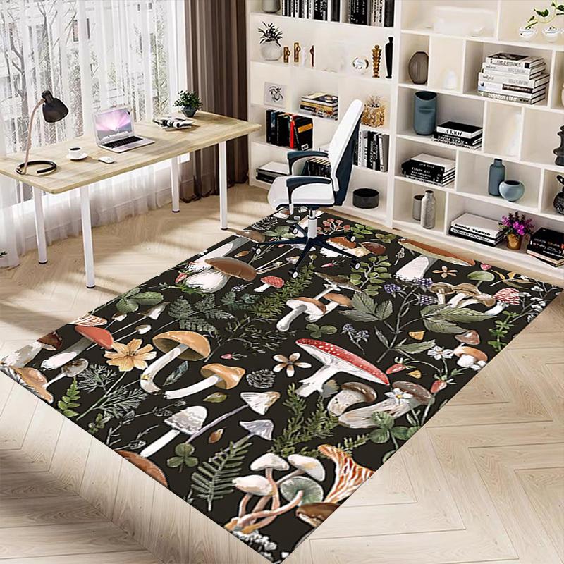 1PC Mushrooms Flowers Extra Large Non Slip Floor carpet, Office, family, bedroom Large Area Rug Indoor Rugs, Vibrant Colors