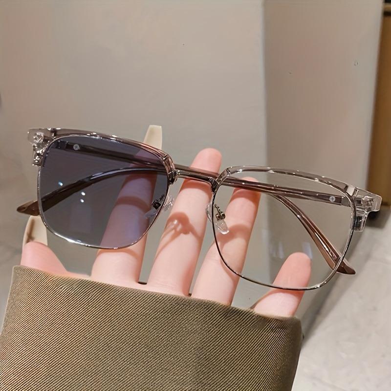 4PCS Men's and Women's Light-Sensitive Color-Changing Blue-Light Filtering Glasses