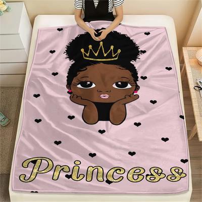 Princess and Little Bear Print Flannel Blanket,High Quality Comfortable for All Seasons,Home Decor,Warmth and Comfort,Perfect for Christmas Gifts