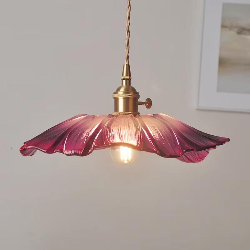Clear Glass LED Hanging Lights Fixtures Kitchen Stairway Bedroom Copper Modern Pendant Lamp Knob Switch Hanglamp
