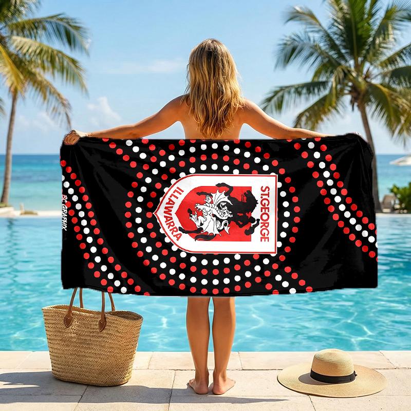 St George Illawarra Fashion Beach Towel: Ideal for Summer Adventures Soft, absorbent and quick drying suitable for swimming and bathing
