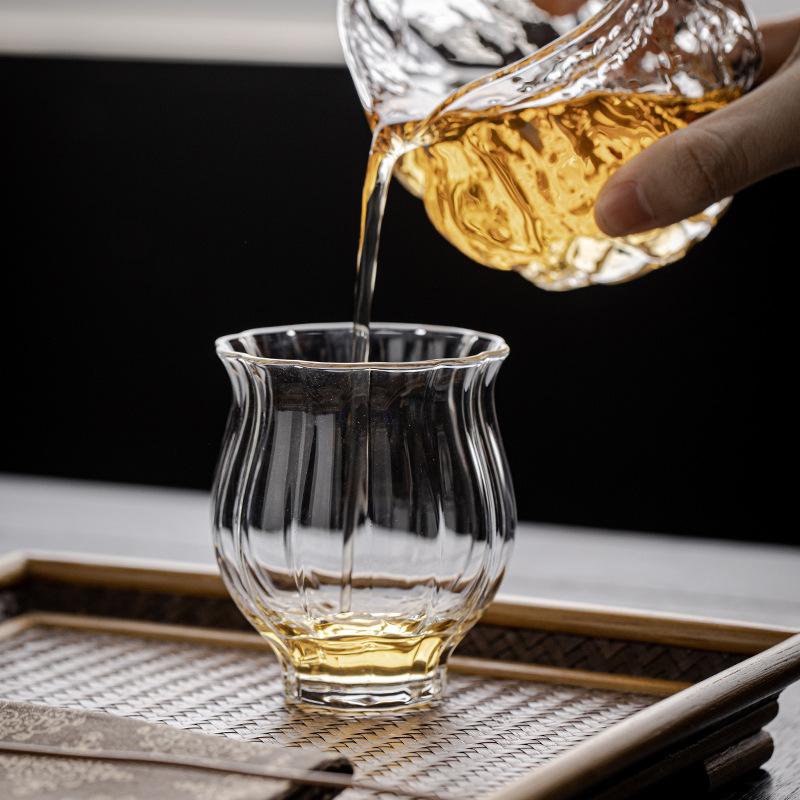 Janpanese Style Heat-Resistant Glass Teacup Transparent Master Cup Household Kung Fu Tea Set Teaware Decorative Accessories