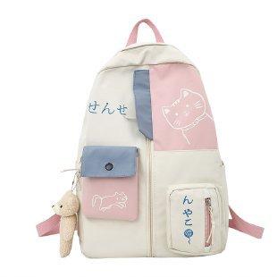 Schoolbag Female Students Backpack Travel Backpack Fashionable Comfortable All-matching Sweet Cute All-matching 12 inches розовый