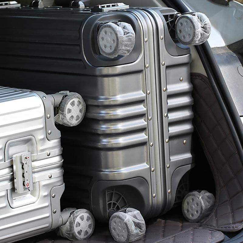 80Pcs Disposable Luggage Wheel Protectors Antislip Wear Resistant Elastic Nonwoven Fabric Covers for Suitcase Wheels