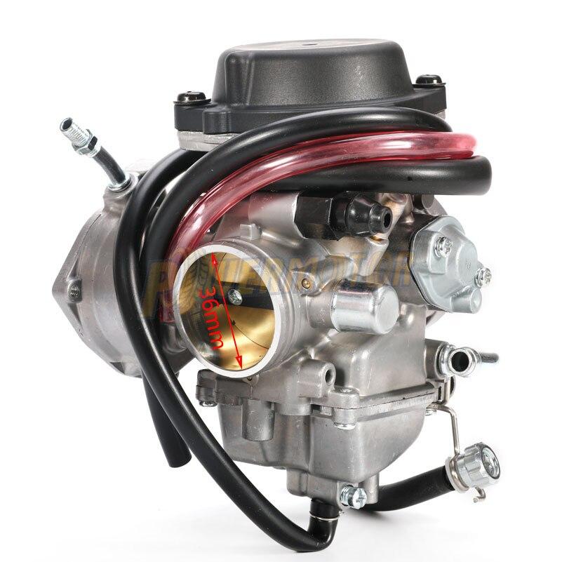 Motorcycle Carburetor PD36J 36mm for Yamaha YFM 350 350R 450 Kawasaki KFX400 Suzuki LTZ400 2004-2013 ATV UTV Vacuum Carburetor серебряный