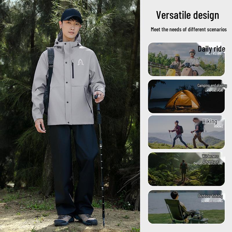 Unisex Full-Body Waterproof Raincoat Set for Cycling & Hiking