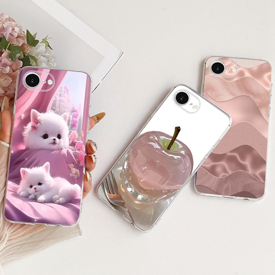 For iPhone 16e 16 Plus 16 Pro Max / SE 2025 Phone Case Chinese Dragon Cute Cat Cartoon Pattern Casing Soft Clear Silicone Cover