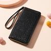 Women’s Crocodile Embossed PU Leather Wallet Large Capacity Zip Around Wristlet Long Clutch Phone Wallet Card Holder Purse