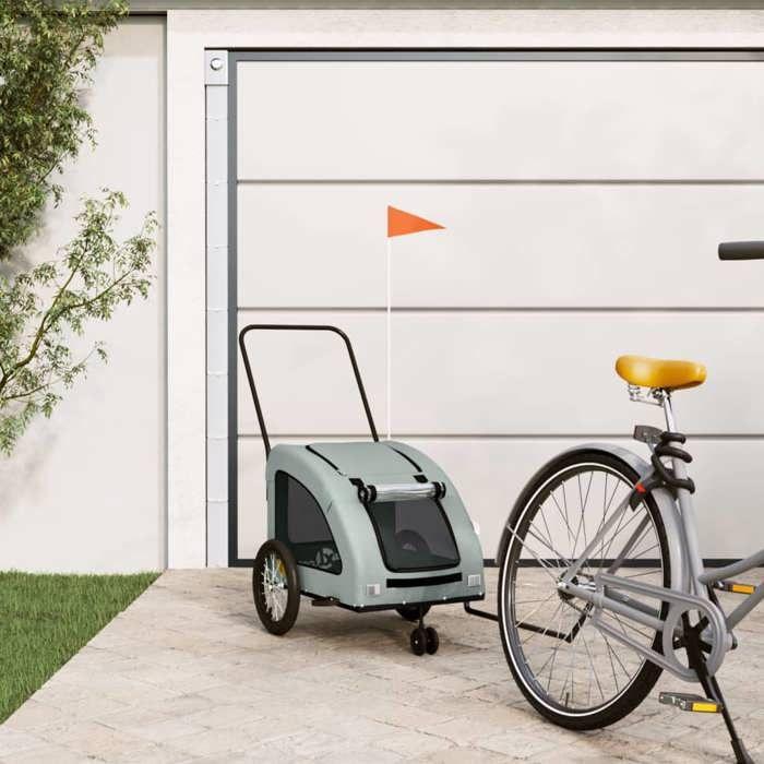VidaXL Pet Bicycle Trailer Grey, Bicycle Trailer,,, Dog Bicycle Trailer 93979