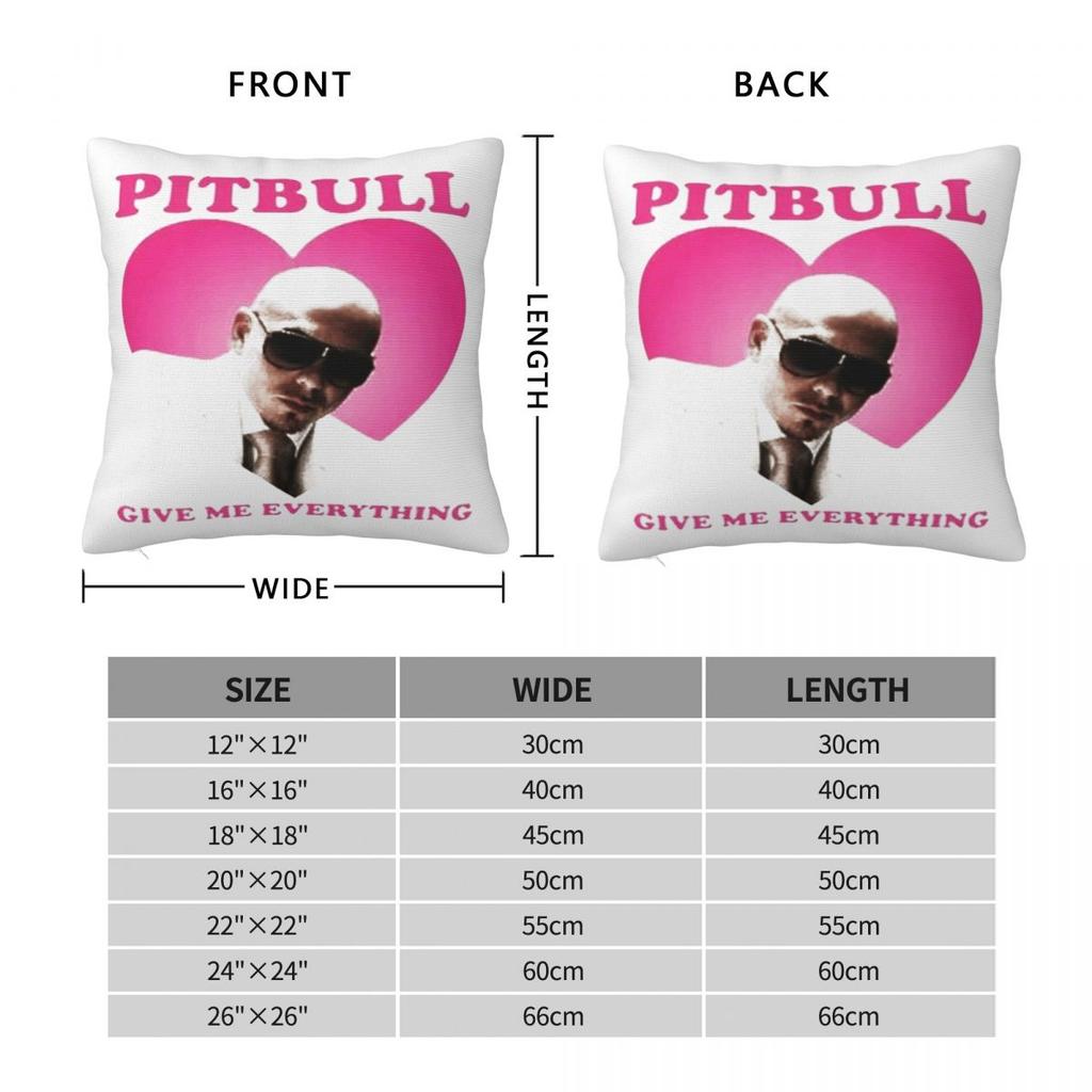 Mr Worldwide Pitbull Pillow Case Cushion Cover Square Printed Pillow Cover Kawaii Pillowcases For Living Room Chair
