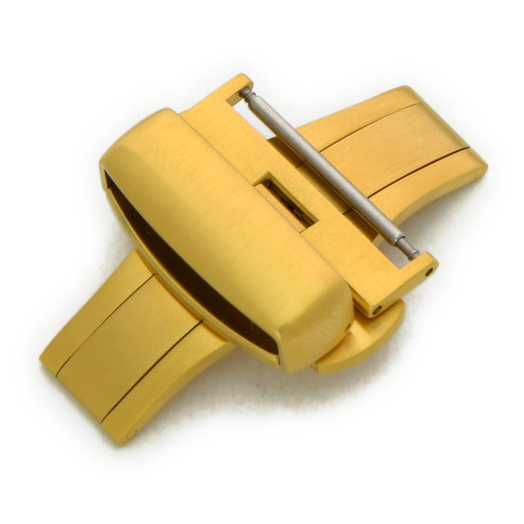 Cassis Watch Strap PBF Satin Finish 22mm Gold with Replacement Tool CAYGS022 [CASSIS] D-Buckle D-BUCKLE