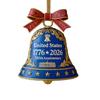 United States 250th Anniversary Bell Ornament Commemorative Patriotic Christmas Tree Metal Bell Hanging Decoration Holiday Party Pendant
