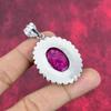 Ruby Gemstone Jewelry, 925 Solid Sterling Silver Jewelry, Beautiful Brand New Pendant Jewelry, Silver Chain Pendant For Wedding Gift