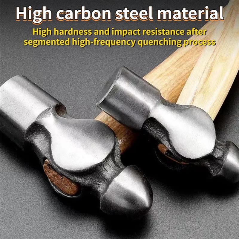 Mini Walnut Hammer with Wooden Handle 0.25P Round Head Hammer Small Hand Tools for Home Installation Woodworking and Car Escape