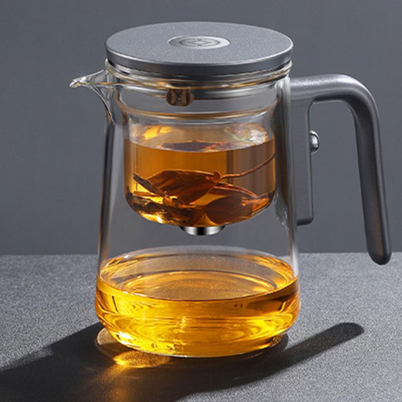 Home Tea Infuser Pot With Insert Leakage Proof Anti-Scalding Handle Press Control Teapots For Loose Tea Flower Tea