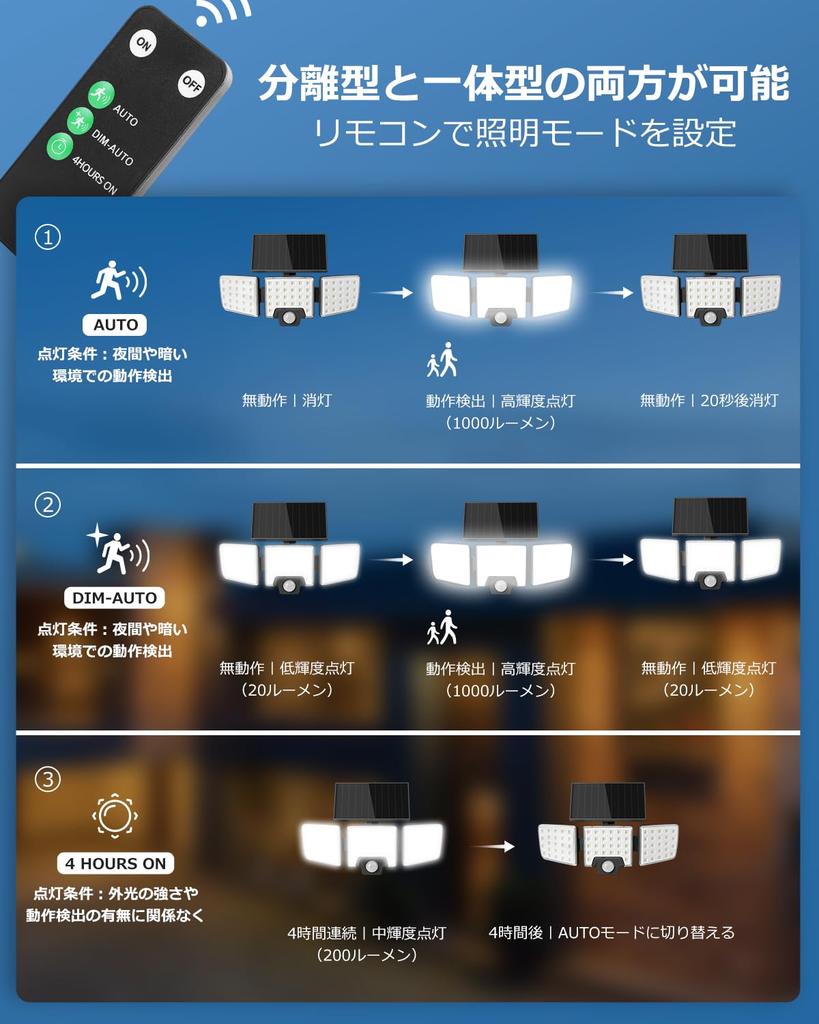 Lepro Solar Light with Motion Sensor, Security, 3 Operation Modes, Automatic Nighttime Turn-On, Automatic Daytime Charging, Outdoor Lighting, Indoor/O