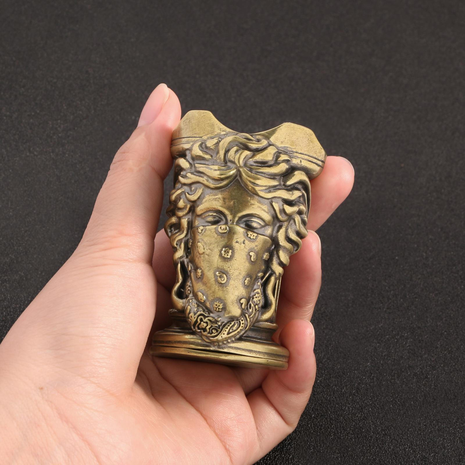 

Brass Candlestick Holder Tea Light Desk Topper Good Fortune Lucky Figurine for Wedding Dining