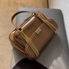 IELGY Versatile Fashion Retro Chain One Shoulder Crossbody Small Square Bag