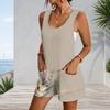 Plus Size Womens Tank Short Romper With Pockets