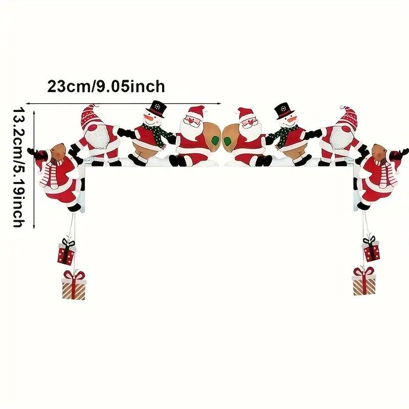 2026 New Wooden Santa Door Corner Decor Snowman Reindeer Pendant Christmas Cartoon Door Frame Decor Party Christmas Ornament
