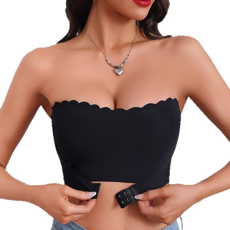One-Shoulder Non-Slip Strapless Bra with Front Buckle and Invisible Bandage Style