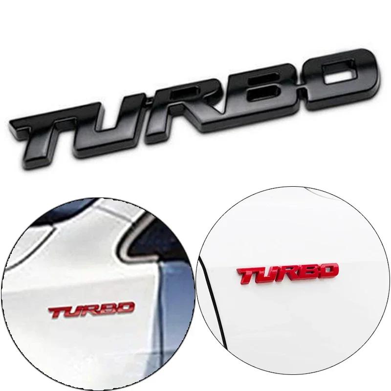 Turbo car alloy sticker 3D Metal Letter Pattern Car Emblem Car Motorcycle Decal Decor Car Body Rear Tailgate 3D Car Stickers
