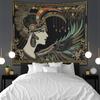 2D Flat Printed Art Deco Egyptian Goddess Tapestry Peach Skin Wall Hanging for Bedroom Living Room Aesthetic Home Decor