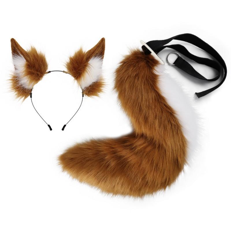 Faux Fur Fox Ears Tail Set Cosplay Props Anime Conventions Girl Costumes