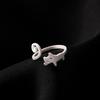 Zinc Zinc Alloy Simple Open Ring Finger Buckle Cat Ring Minority   Gift