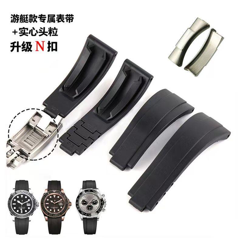 ONE20mm  Metal Link Curved End Rubber Watchband For Rolex Submariner DAYTONA Yacht-Master GMT Strap Silicone BraceletsMN